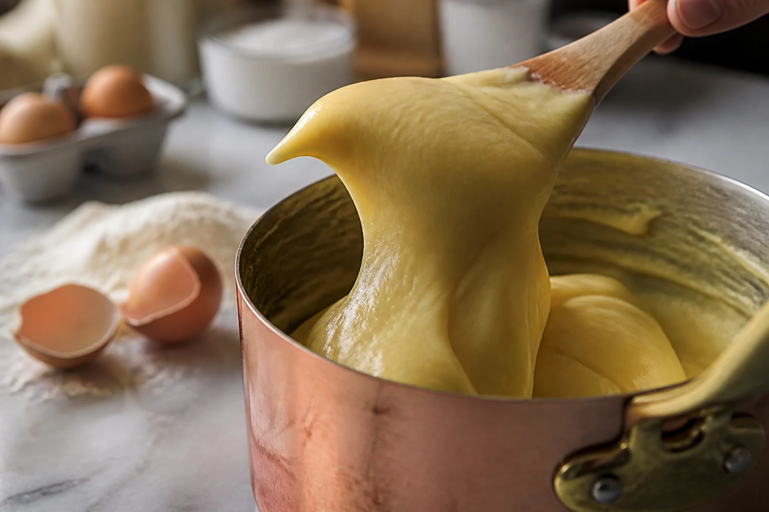 Pâte à choux trop liquide : les causes et comment la rattraper